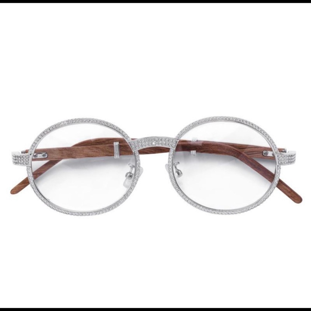 Iced Out Buffalo Horn Buffs Vintage Glasses New - Picture 3 of 4